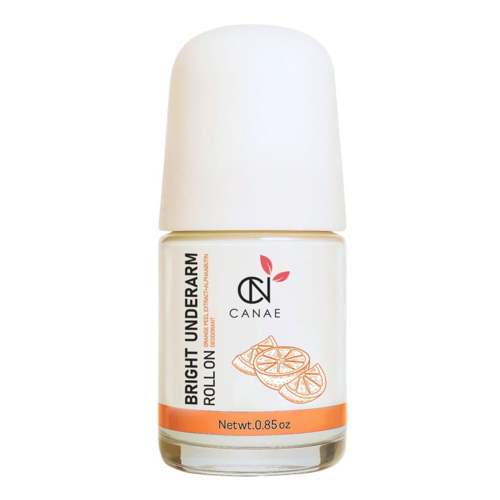 CANAE Bright Underarm Roll-On Orange bottle with an orange slice illustration on the label